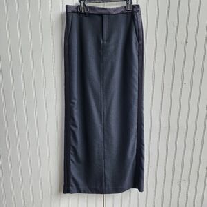 Ralph Lauren Women's 100% Wool Long Pencil Back Slit Skirt Black Sz 0